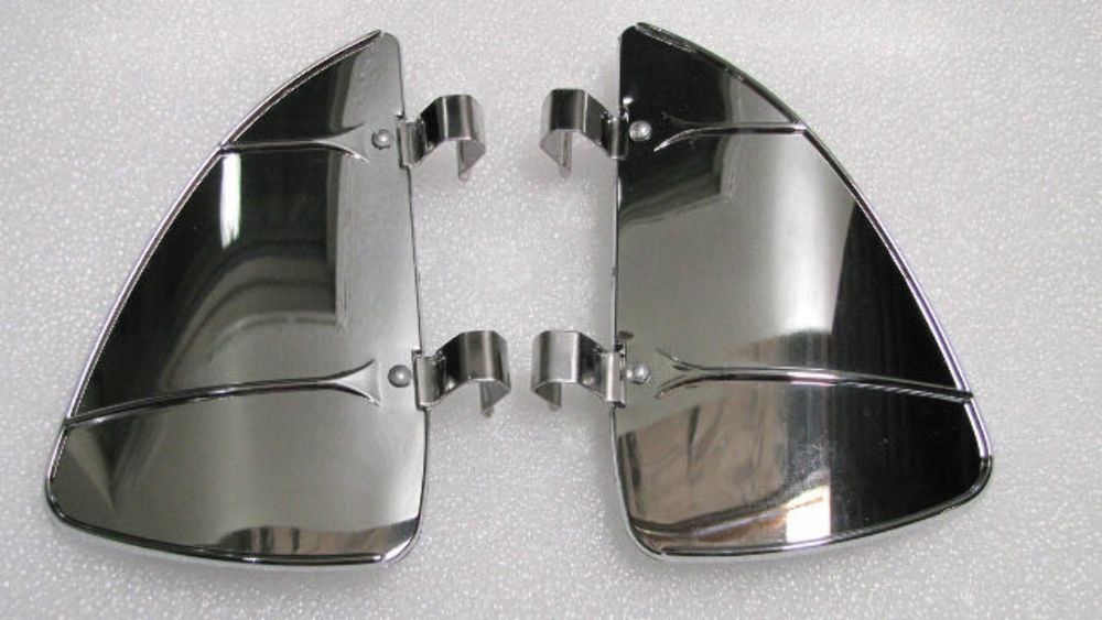 Vintage Style Chrome Accessory Vent Wing Air Deflector Breeze Breezies