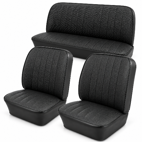 EMPI 4637 Seat Cover Kit Front & Rear Black Slip-On Fits VW Bug 65-67 Type-1 Sedan