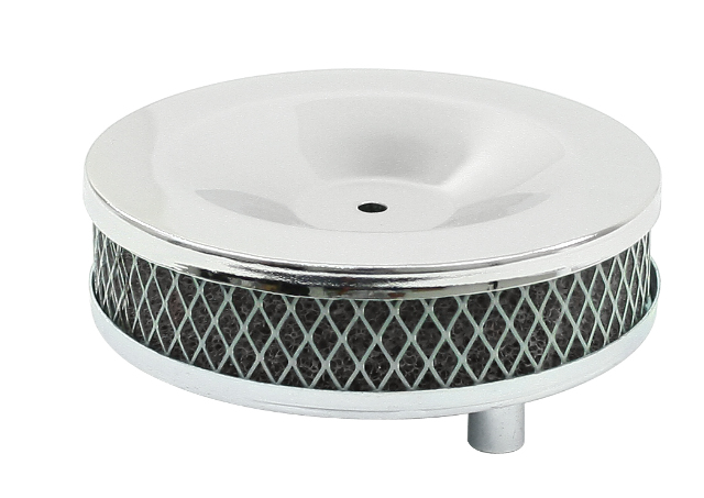 EMPI VW Bug 4/" Tall//5-1//2 Round Chrome Air Cleaner stock 2/" Neck w//GAUZE 9045