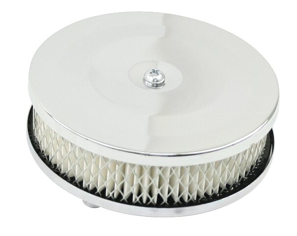 EMPI 9183 5-1/2" 2-1/2" Tall, Chrome Air Cleaner 2" Neck, w/Paper Element, Dune Buggy