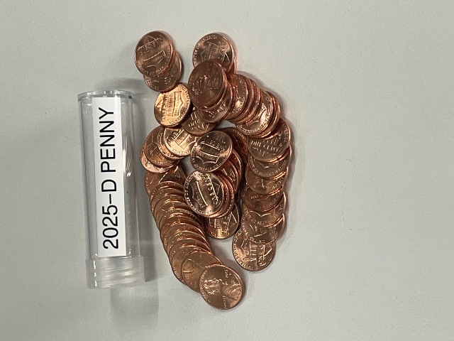 2025 Pennies- 50 Circulated US 1c One Cent Lincoln Pennies-One Roll!!