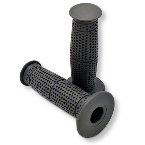 7/8" Motorcycle Grips Black Dimple Pattern for Cafe Racer, Cruiser, Custom
