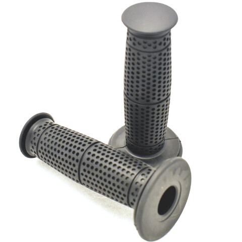 7/8" Motorcycle Grips Dark Gray Dimple Pattern for Cafe Racer, Cruiser, Custom