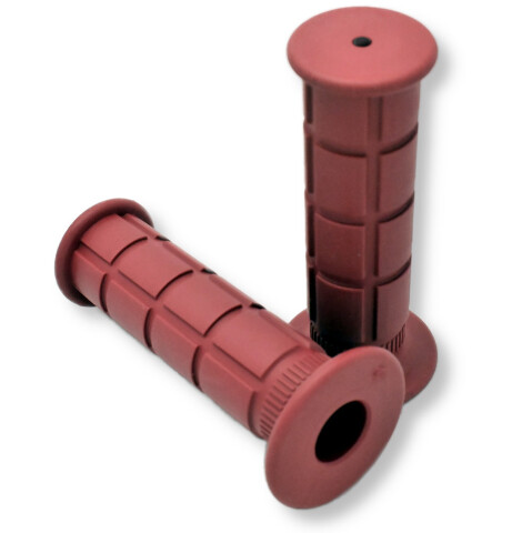 7/8" Motorcycle Grips Dark Red Grenade Pattern for Cafe Racer, Cruiser, Custom