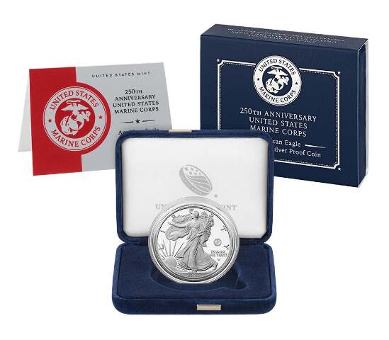 2025 American Eagle Silver Proof Coin - U.S. Marines 250th Anniversary - On Hand