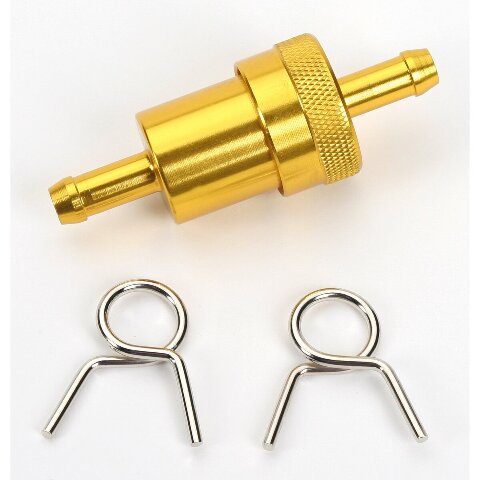 Billet Aluminum Inline Fuel Filter, 1/4" – Gold