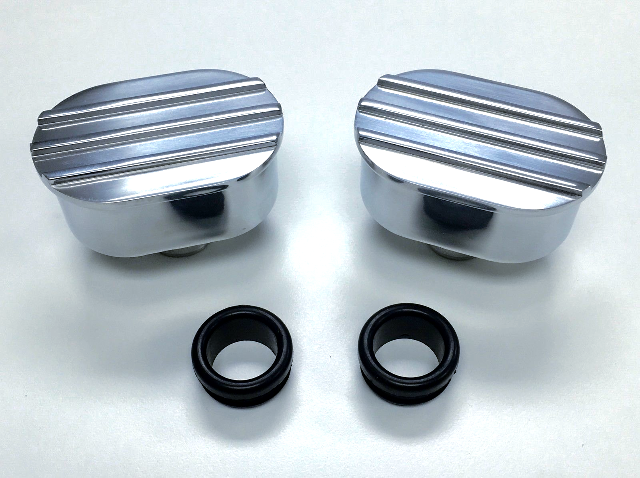 thumbnail image 2 of Hot Rod Black Ball Milled Aluminum Valve Cover Breather Kit W/Grommet 2 of 11
