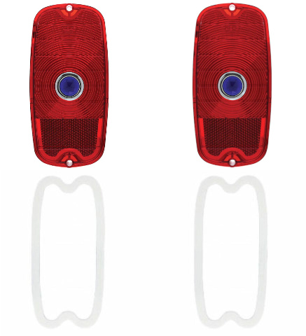 (2) Blue Dot Tail Light Lenses, Fits Chevy/GMC 1960-1966 Pickup Fleetside