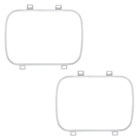 Pair 5x7 Stainless Headlight Retaining Rings &ndash; Rectangular Sealed Beam Mount Trim
