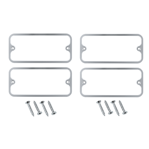 Side Marker Bezel Kit Clear Anodized 4‑Piece Fits 1968‑72 C/K Trucks