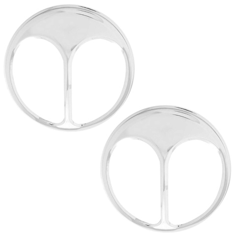 Cat Eye Headlight Covers Pair Fits 5‑3/4" Round Headlights Chrome Vintage Style