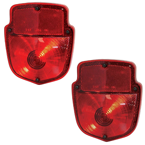 Tail Lights with Black Housing, Pair for Ford Truck 1953-56