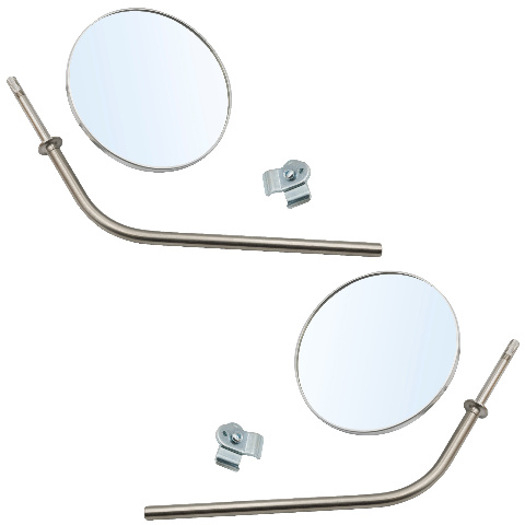 Chrome Round Mirrors, Pair for VW Type 2 Bus 1950-1967