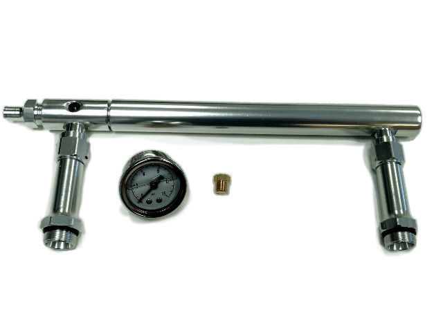 Pirate Mfg Billet Aluminum Holley 4150 Double Pumper Fuel Line Log Red Blue Anodize Sbc BBC