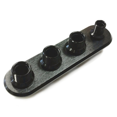 Black Aluminum 2 Port Air Conditioning Heater Firewall Bulkhead Fittings AC