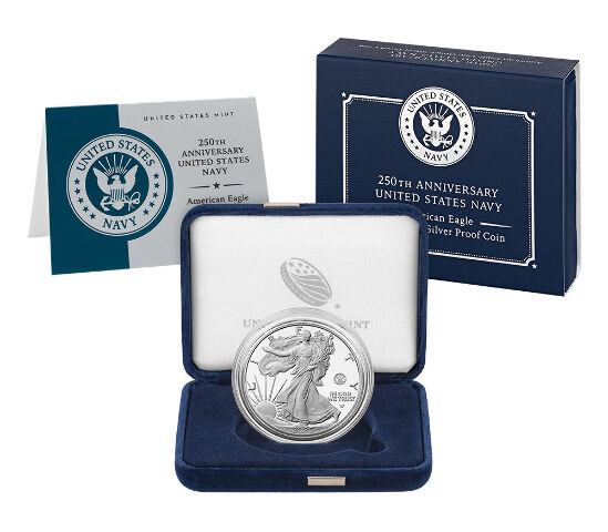 2025 American Eagle Silver Proof Coin - U.S. Navy 250th Anniversary - On Hand