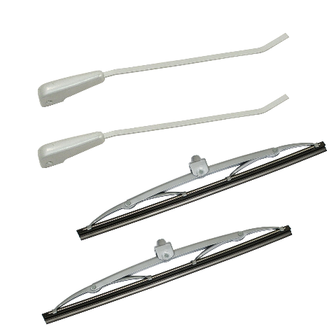 Wiper Arm & Blade Package, 4pc, Silver, Fits VW Type 1 Bug/Beetle 1958-1964, KT-1074