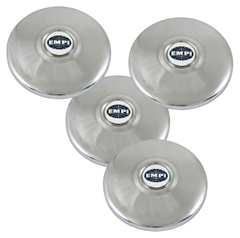 EMPI Stock Style Hub Cap with EMPI Emblem, Set of 4 for Late 4-Lug VW Bug Wheels