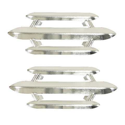Horn Grilles Custom 3-Bar Pair, Fits Air Cooled VW Beetle 52-67