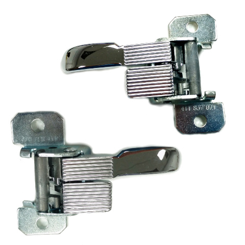 Chrome Inside Door Handle Pair for VW Bus, Ghia, Super Beetle Conv. 69&ndash;74; Porsche 914 70&ndash;76 &ndash; 411837071/072