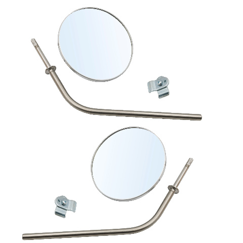 Round Chrome Mirror Pair Fits VW Bus 1950-1967 Left & Right Side Replacement