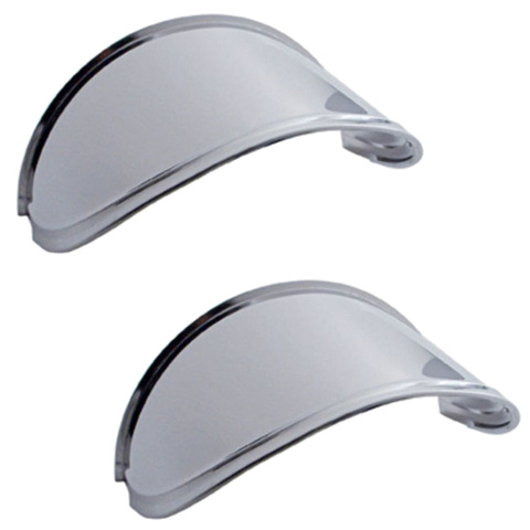 Extended Stainless Steel Headlight Visors for 7" Round Headlights - Pair - Hot Rod