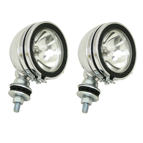 Pair Chrome Off‑Road Lights 5" 100W Driving Beam Compatible with VW Bug