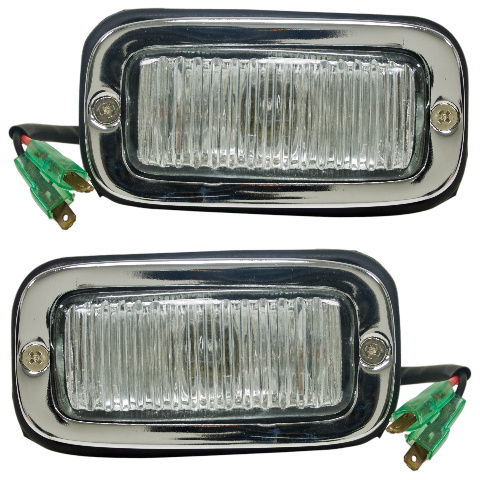 Chrome Backup Light Assemblies, Pair, for VW Type 2 Bus 1957-71
