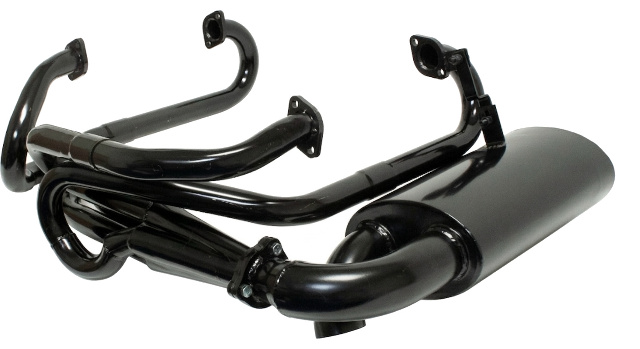 Side Flow Merged w/Muffler Exhaust System Fits VW Beetle, Ghia, Type 1 Upright