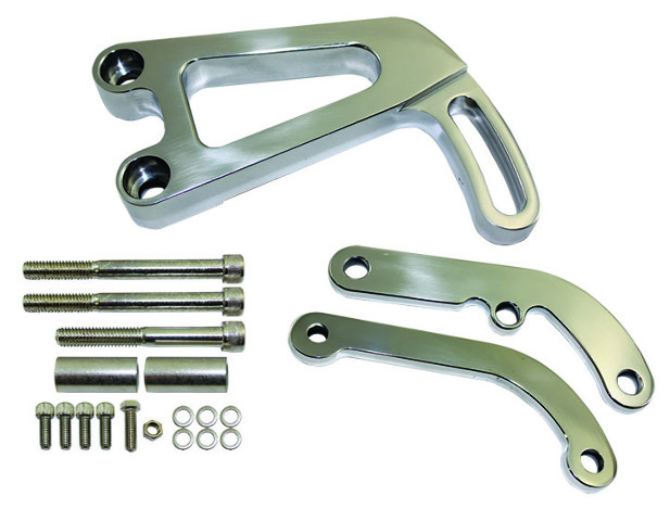 Power Steering Bracket, Polished Aluminum - Fits Chevy 1963-87 SBC LWP