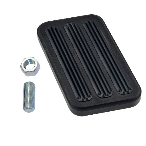 Black Aluminum Brake Pad w/ Rubber Inserts - 4-1/2" x 2-1/2" Street Rod