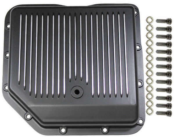 Chevy Black Finned Aluminum Turbo 350 Transmission Pan CBC TH-350 TH350 Trans