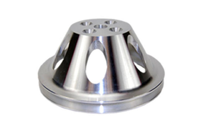 Pirate Mfg SBC Chevy 283-350 Black Steel SWP Double Groove Crankshaft Pulley