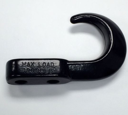 Universal Black Bolt-On Tow Hook 10,000 Lbs. Jeep Ford Chevy Dodge Truck 4WD