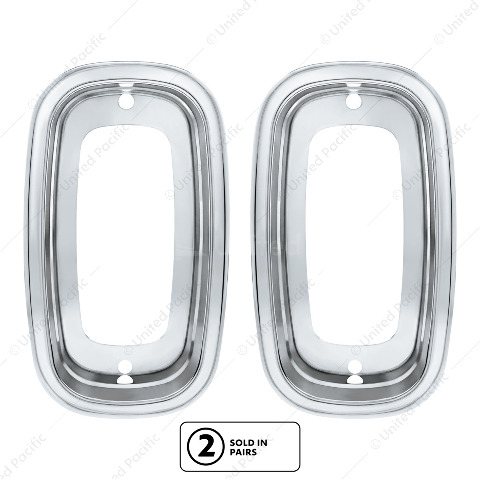 1960–66 Chevy GMC Fleetside Tail Light Bezels Chrome Plastic Pair | 111244