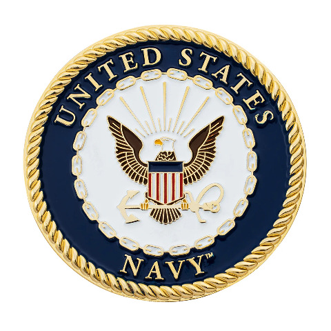 U.S. Navy Adhesive Metal Medallion - 1-3/4" - Car Truck Exterior Emblem Hot Rod