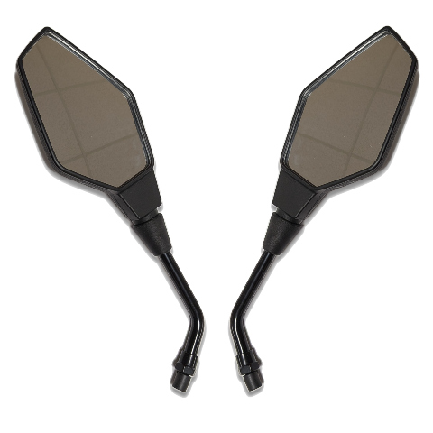 Universal Motorcycle Mirrors Pair M10 RH Thread Adventure Dual Sport Enduro Black