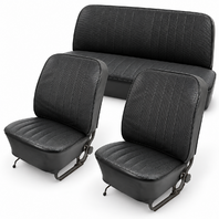 EMPI 4636 - Black Slip-On Vinyl Seat Cover Kit - Front & Rear for VW Bug 58-64 EMPI 4636 - Black Slip-On Vinyl Seat Cover Kit - Front & Rear for VW Bug 58-64
