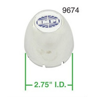 EMPI Wheel Center Cap, Old Style American Eagle Chrome Cap with Logo, 9674