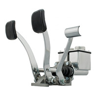 Chrome Dual Pedal Assembly w/Throttle 3/4" Clutch 7/8" Brake - EMPI 16‑2531‑0 Chrome Dual Pedal Assembly w/Throttle 3/4" Clutch 7/8" Brake - EMPI 16‑2531‑0