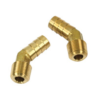 Empi 17-2876 Brass Fittings 30 Degree, Male 3/8" NPT X 1/2" Barbed, Pair