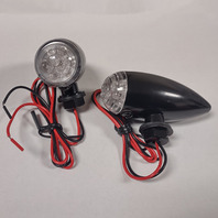 Mini Turn Signal, Billet, Amber, Pair, Black