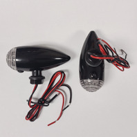 Mini Turn Signal, Billet, Amber, Pair, Black