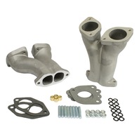 Stage 1 Match-Ported Off-Set Manifolds for HPMX/IDF/Dellorto/EMPI D Carburetors, Pair Stage 1 Match-Ported Off-Set Manifolds for HPMX/IDF/Dellorto/EMPI D Carburetors, Pair