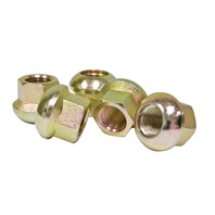 Porsche-Style Lug Nut Set - Zinc Finish - M14-1.5 Ball Seat - 19mm Hex - 5pc Set
