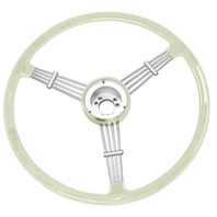 "Banjo" Style Vintage Steering Wheel Kit, Silver / Grey "Banjo" Style Vintage Steering Wheel Kit, Silver / Grey