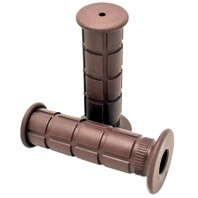 7/8" Motorcycle Grips Brown Grenade Pattern for Cafe Racer, Cruiser, Custom