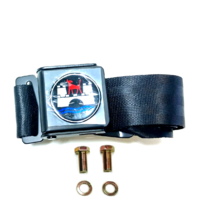 2-Point Lap Seat Belt, Black Buckle w/ Wolfsburg Logo - Universal VW Bug Ghia Type 3 2-Point Lap Seat Belt, Black Buckle w/ Wolfsburg Logo - Universal VW Bug Ghia Type 3