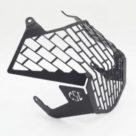 Adventure Moto Headlight Guard Grille - Black - Precision Laser Cut Mesh