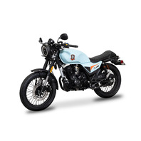 CSC Motorcycles SG250 San Gabriel Cafe Racer, Light Blue, 230cc Gas Street Motorcycle, Vintage Style, Air-Cooled Engine
